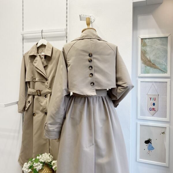 Vizon Düğme Detaylı Clove Trençkot