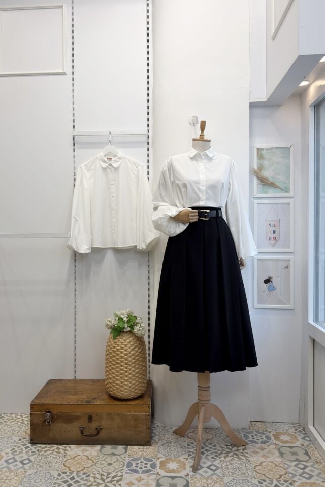 Siyah Kalın Pileli Kemer Detaylı Sunrise Etek