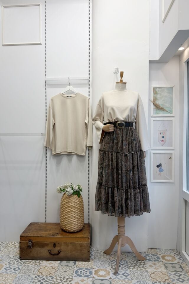 Krem Osyho Kumaş Bluz