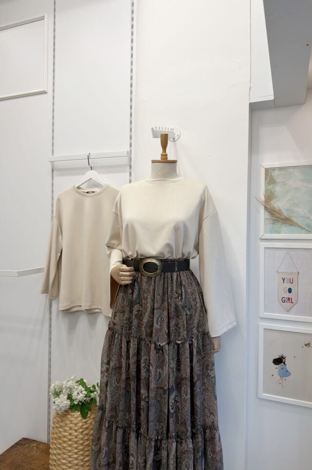 Krem Osyho Kumaş Bluz