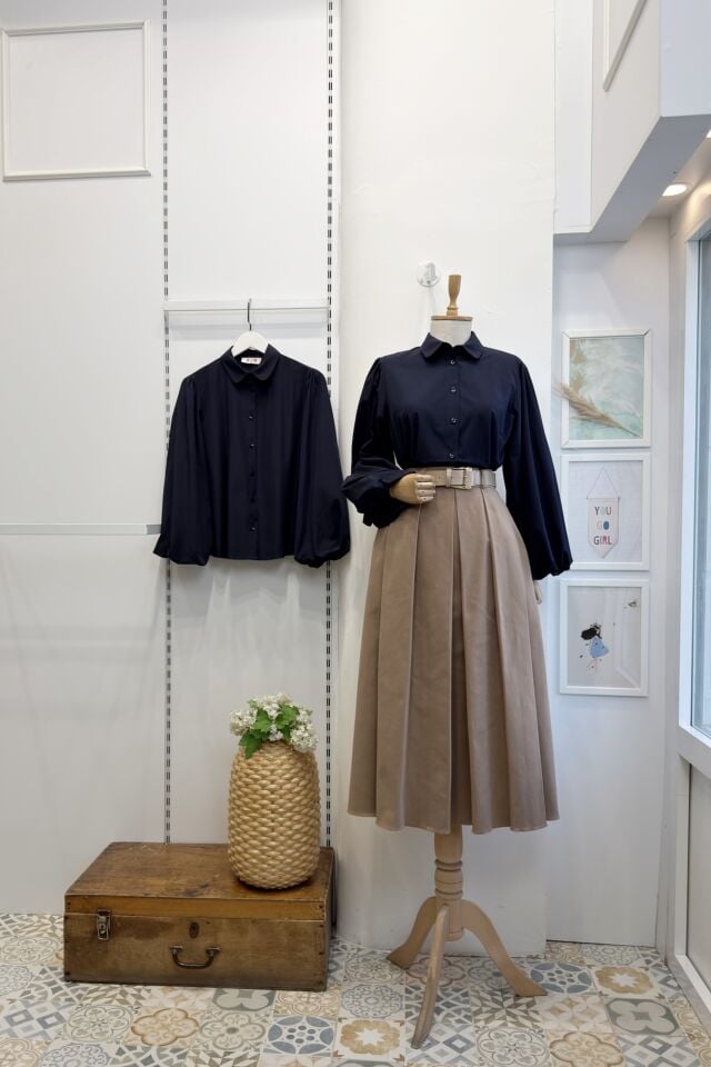 Camel Kalın Pileli Kemer Detaylı Sunrise Etek