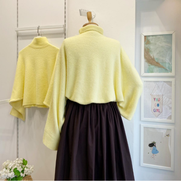 Butteryellow Yumuşak Dokulu Yarasa Kol Kazak