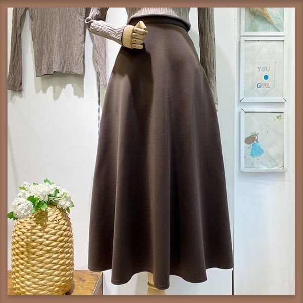 Acı kahve scuba kumaş etek