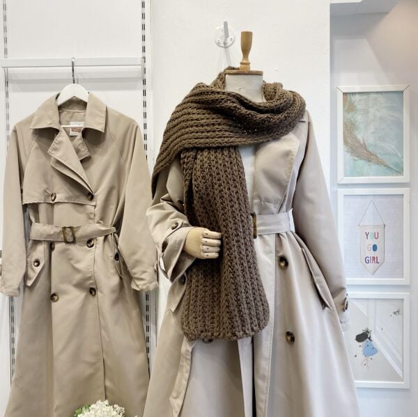 Kahverengi Brioche Örgü Atkı