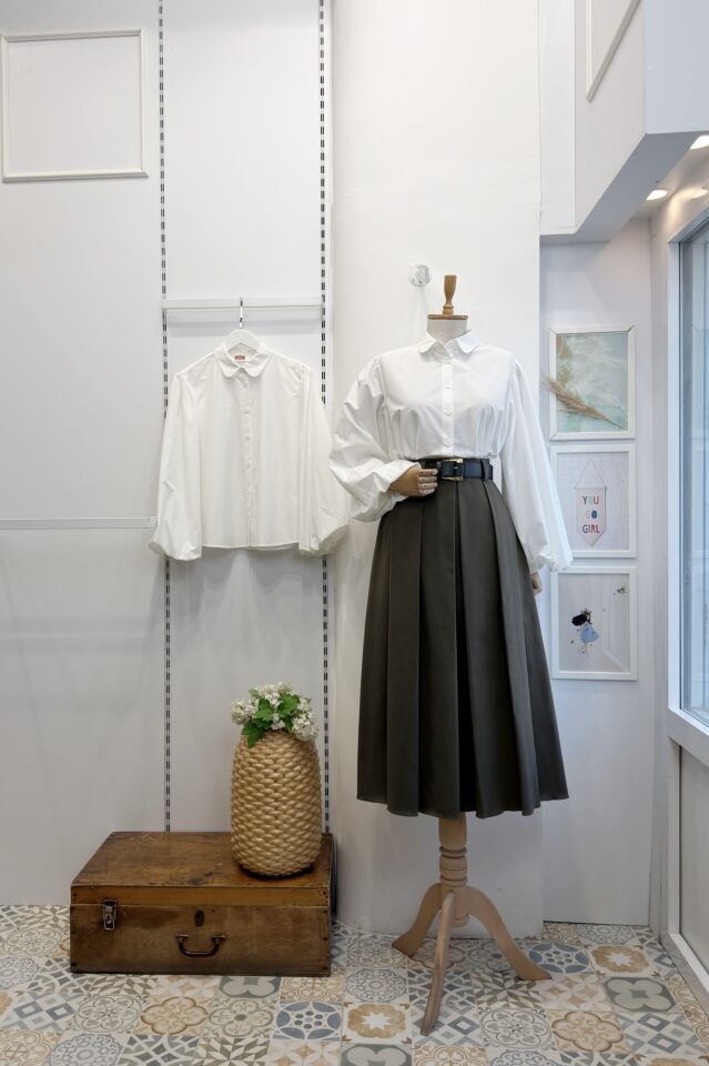 Yeşil Kalın Pileli Kemer Detaylı Sunrise Etek