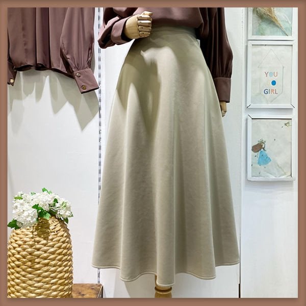 Bej scuba kumaş etek