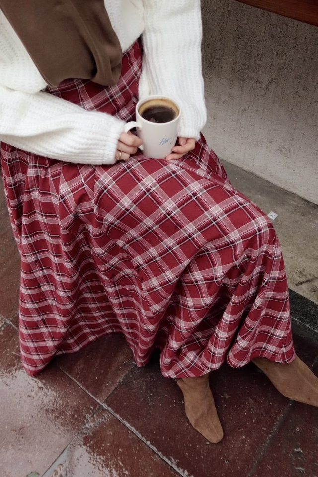 Faya Girls x Kırmızı Ekose Grazia Etek