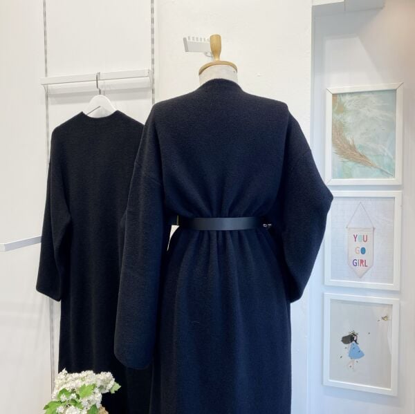 Siyah  Peluş Triko Elbise