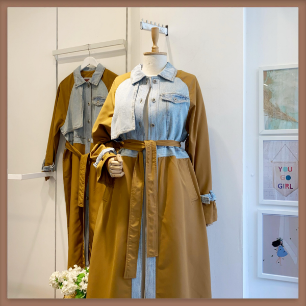 Kot Rüzgarlık Detaylı Camel Trençkot