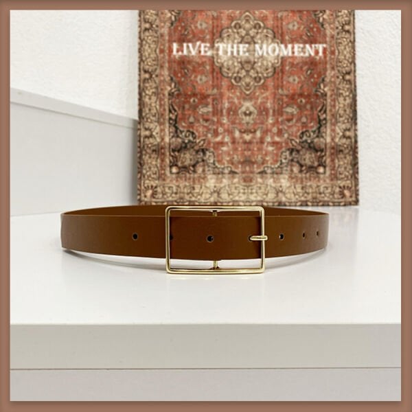 ALTIN TOKALI KAHVERENGİ KEMER