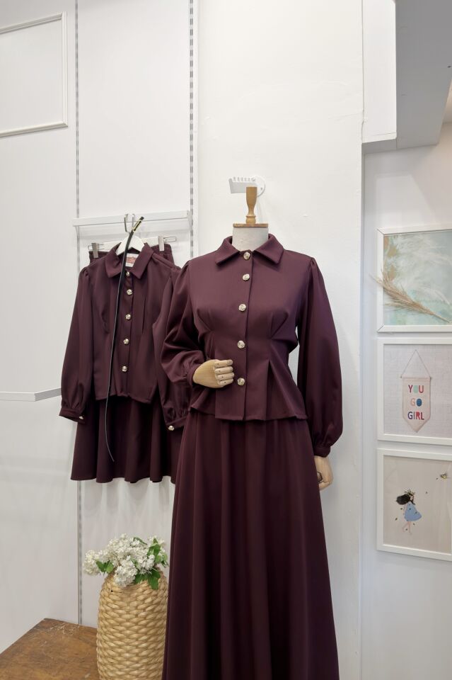 Mürdüm Kemer Detaylı Pattern Crep Takım