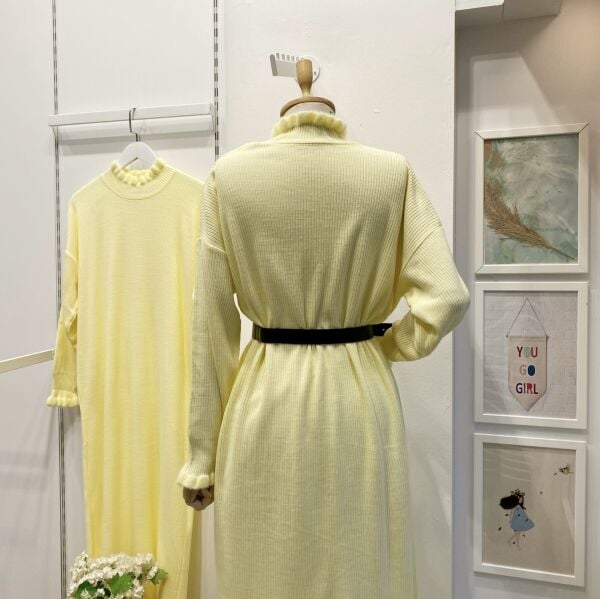 Sarı Fiamma Triko Elbise