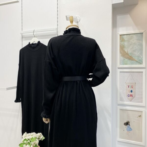 Siyah Fiamma Triko Elbise