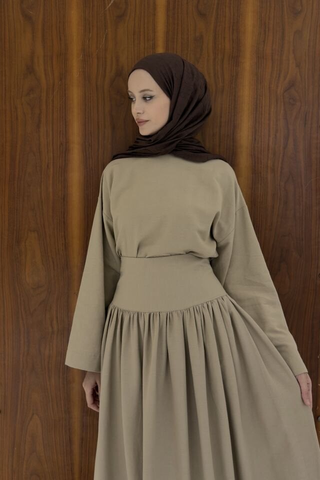 Vizon Bel Korsajlı Keten Takım