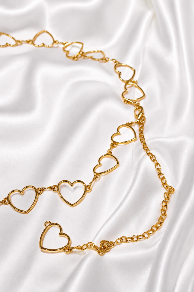 Marelle Kalp Motifli Gold Zincir Kemer
