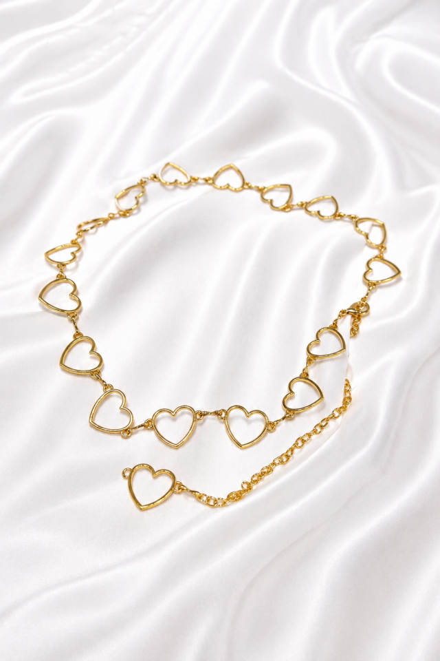 Marelle Kalp Motifli Gold Zincir Kemer
