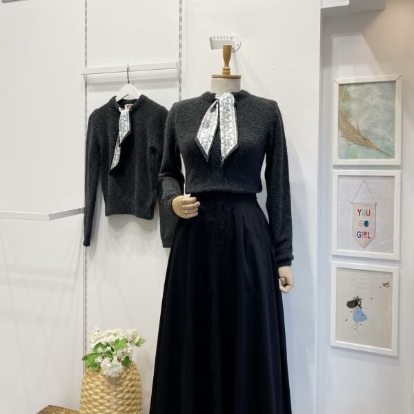 Antrasit Fular Detaylı Kazak