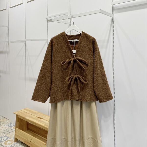 Kahverengi Bağcıklı Sandel Ceket