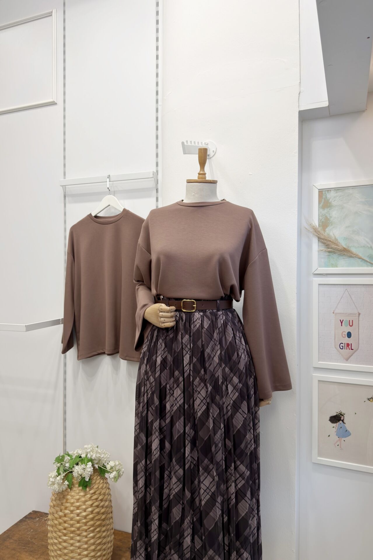 Koyu Vizon Osyho Kumaş Bluz