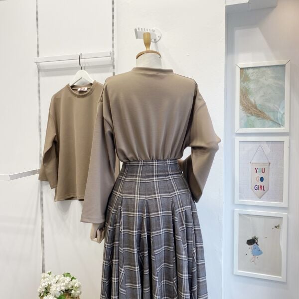 Koyu Vizon Osyho Kumaş Bluz