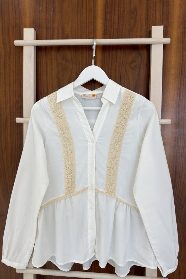 Beyaz Orlena Gömlek