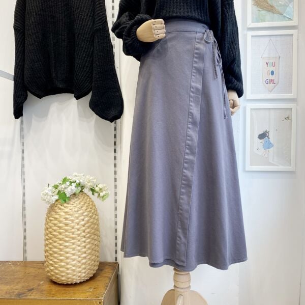 Gabardin Kumaş Gri Anvelop Etek