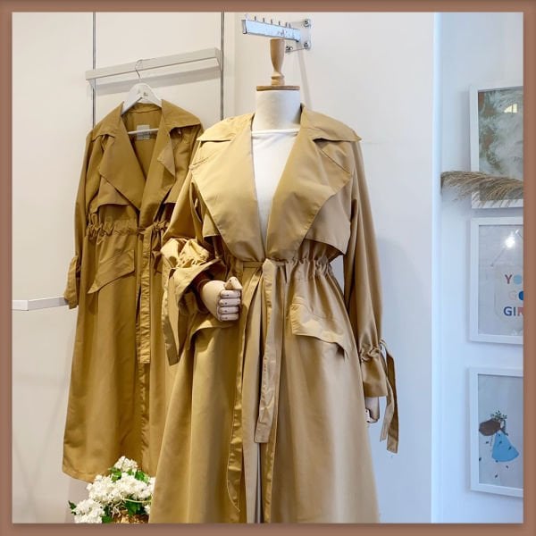 BELİ BÜZGÜLÜ CAMEL TRENÇKOT