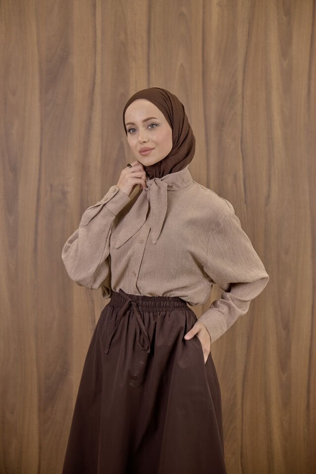 Mini Pötikare Kahve Gömlek