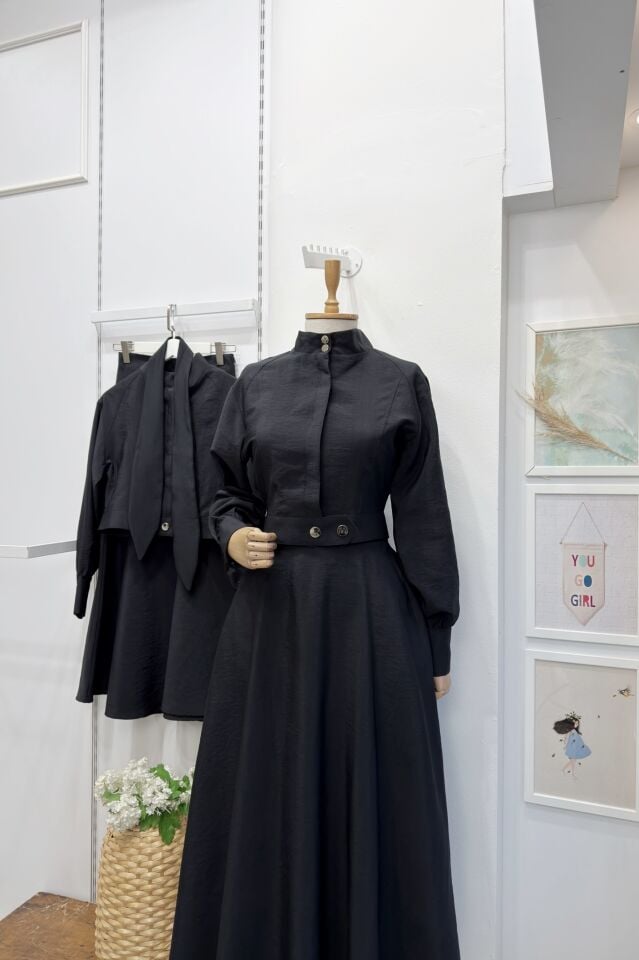 Siyah Cupra Kumaş Marigold Takım