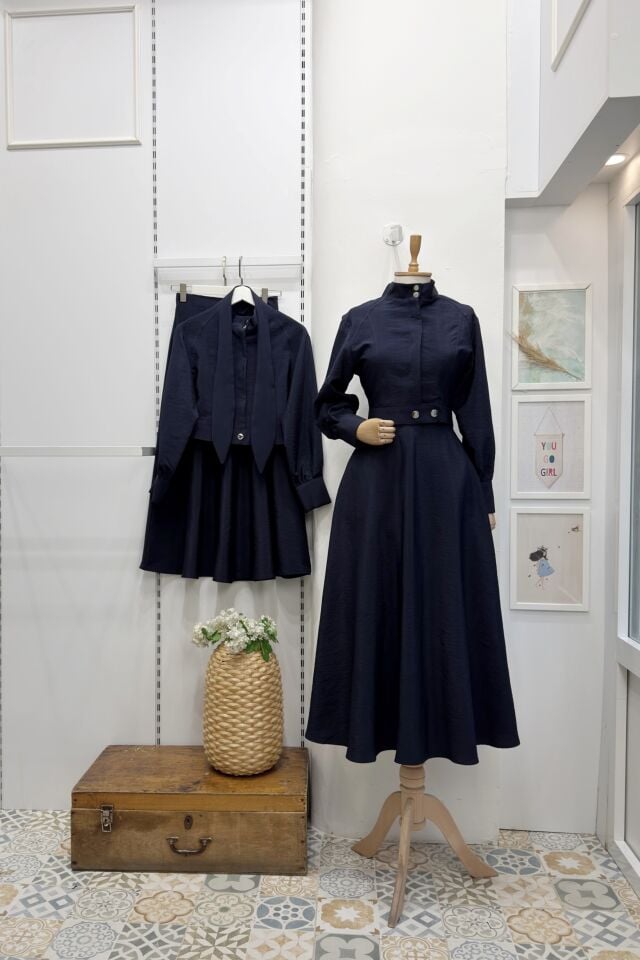 Lacivert Cupra Kumaş Marigold Takım