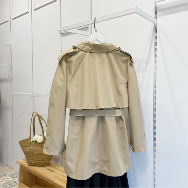 Camel Rüzgarlık Detaylı Moonlit Kısa Trençkot