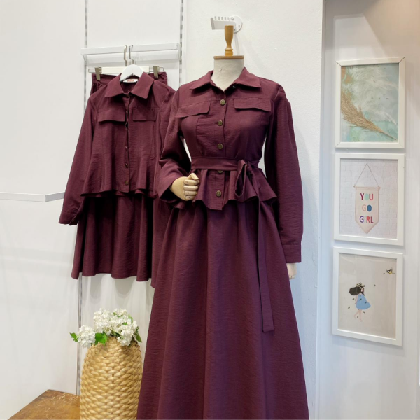 Bordo Ranorchid Kuşaklı Takım