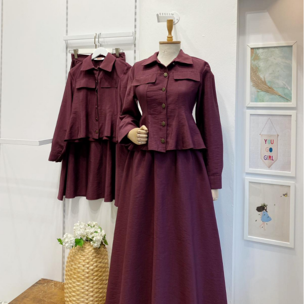 Bordo Ranorchid Kuşaklı Takım