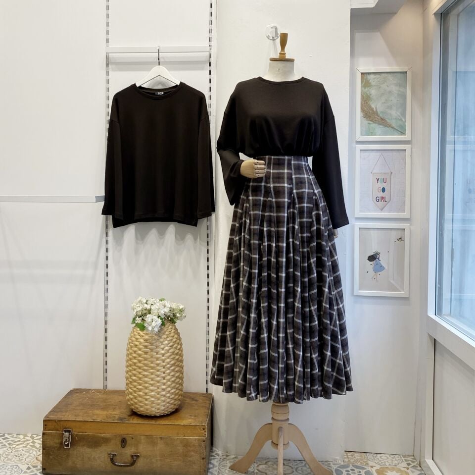 Acı Kahve Ekoseli Melodie Etek