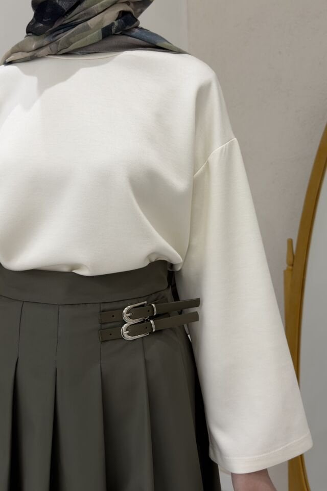 Ekru Osyho Kumaş Bluz