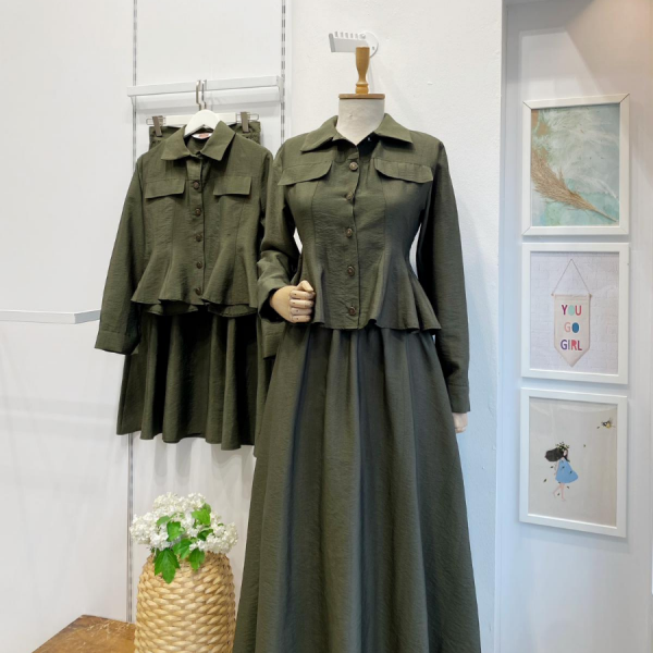 Haki Yeşili Ranorchid Kuşaklı Takım