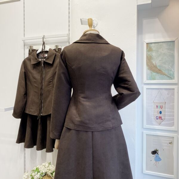 Acı Kahve Fermuar Detaylı Nubuk Takım