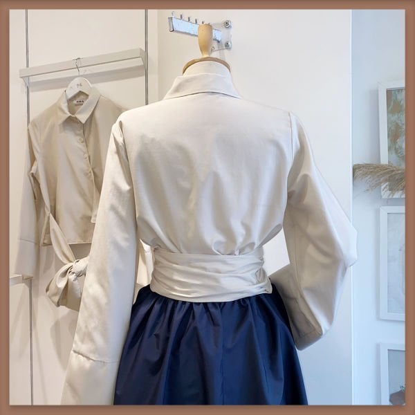 BAĞLAMALI KREM GÖMLEK