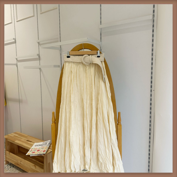 Kırışık Keten Butteryellow Etek