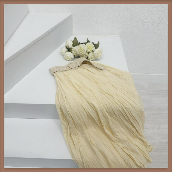 Kırışık Keten Butteryellow Etek