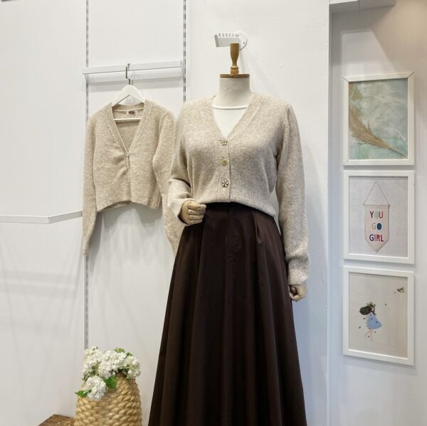 Vizon Asimetrik Düğmeli Frida Hırka