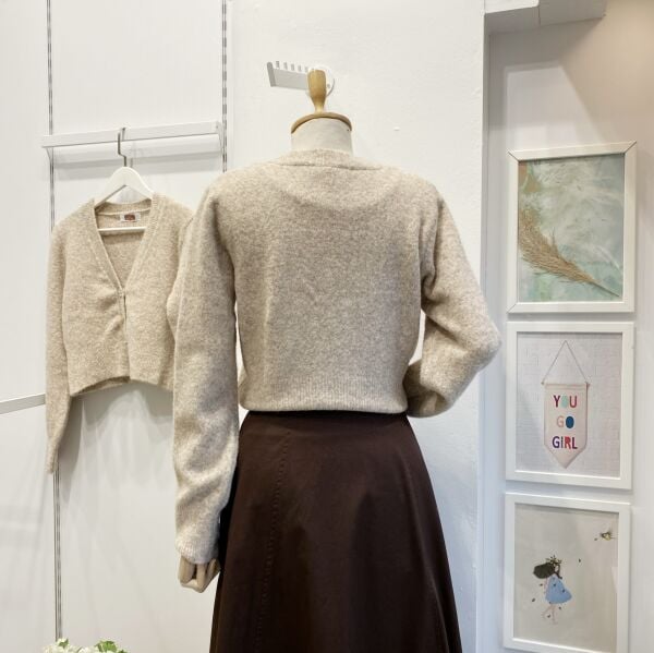 Vizon Asimetrik Düğmeli Frida Hırka