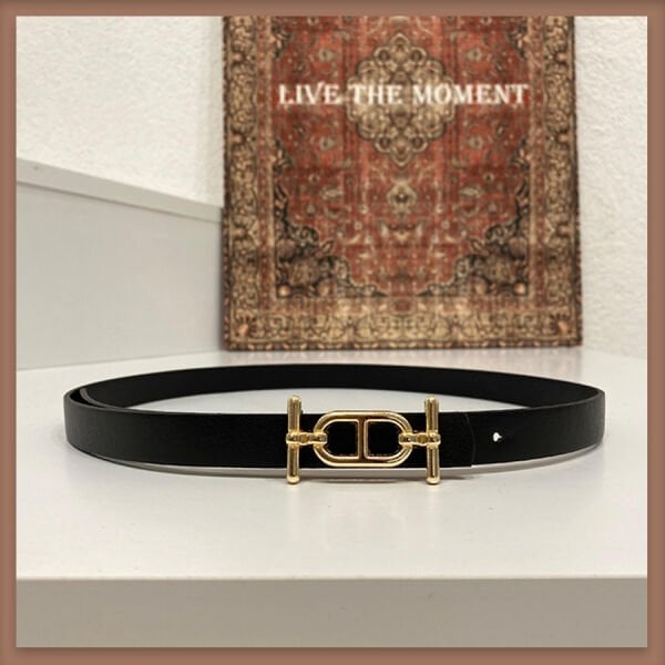 Siyah beta tokalı ince kemer