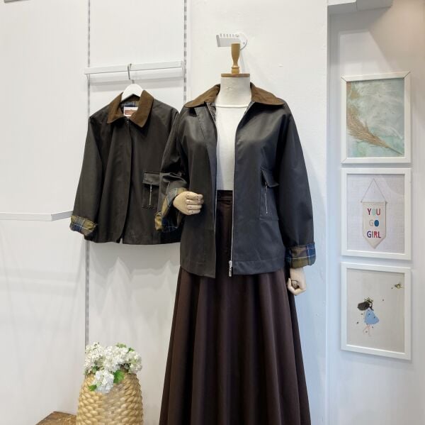 Acı Kahve Süet Yakalı Ekose Astarlı Ceket