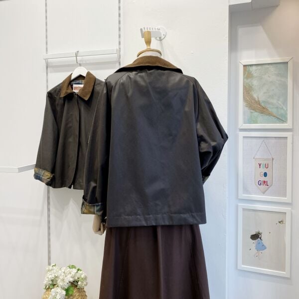 Acı Kahve Süet Yakalı Ekose Astarlı Ceket