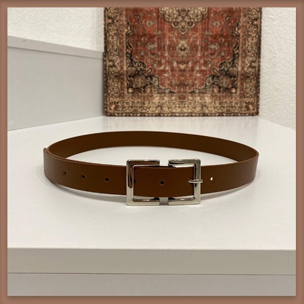 Kahverengi düz tokalı kemer