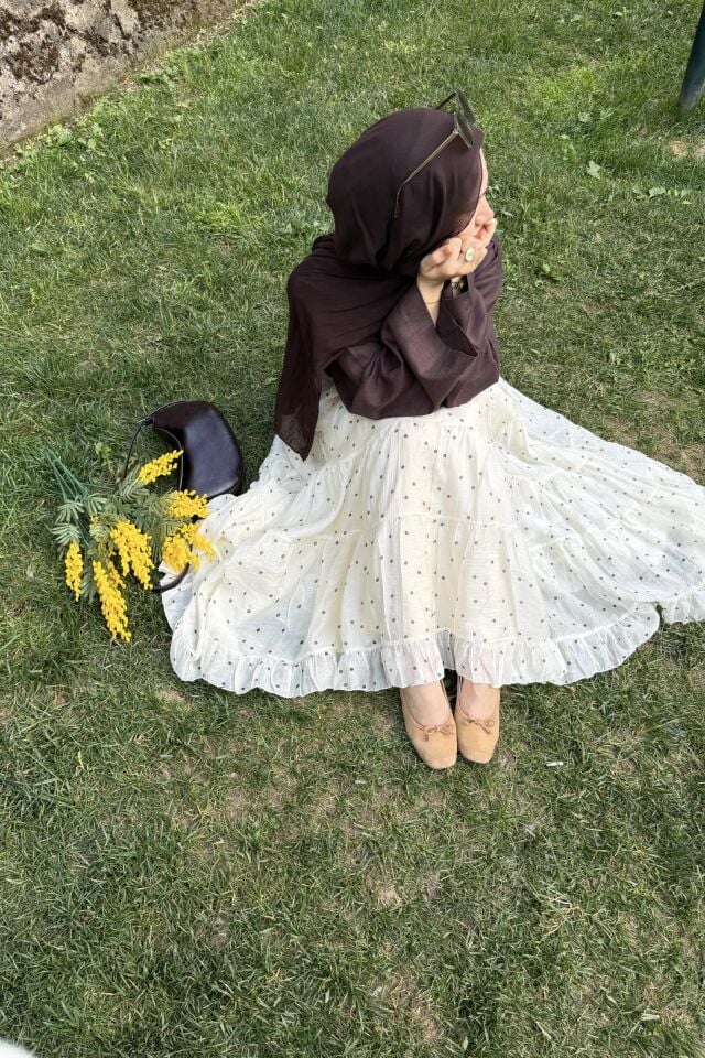 Faya Girls x Butteryellow Polka Puantiye Desenli Şifon Etek