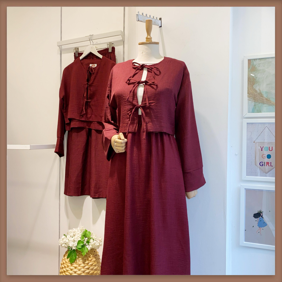 Bordo Bağcıklı Airobin Takım