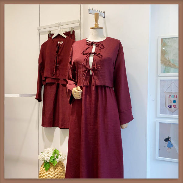 Bordo Bağcıklı Airobin Takım