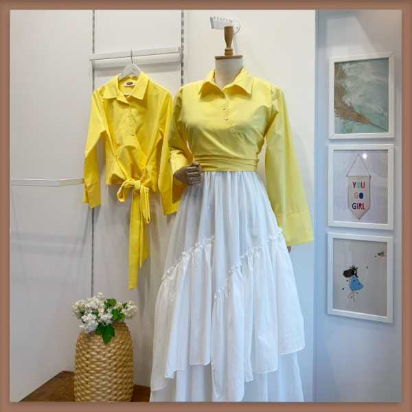 Bağlamalı Sarı Gömlek